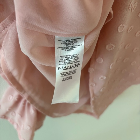 Loft, Light Pink Ruffle Blouse, Size Large Petite - Picture 4 of 5